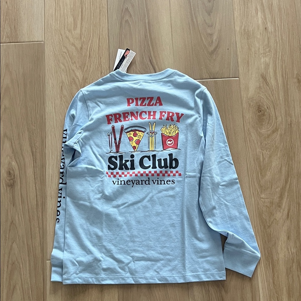NWT Vineyard Vines Light Blue Ski Club Long Sleeve Size Small (8-10)